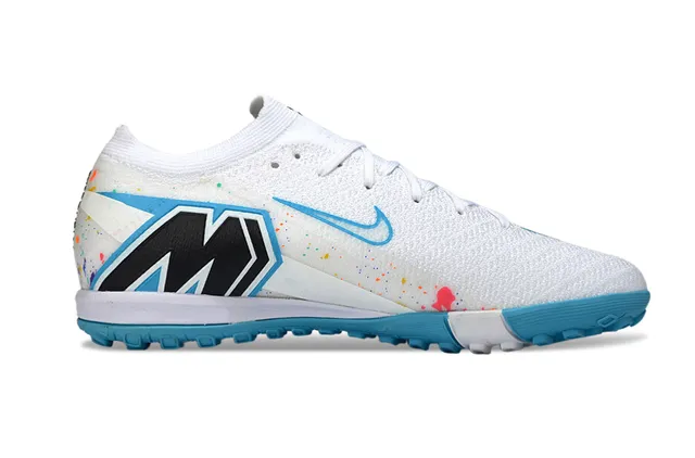 Nike Zapatos de Fútbol Turf Blancos Multicolores con Superior de Knit y Gráficos de Salpicaduras de Pintura 7