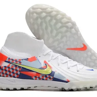 Nike Zapatos de Fútbol para Césped Blancos Multicolores Superior de Calcetín de Punto Overlay Geométrico