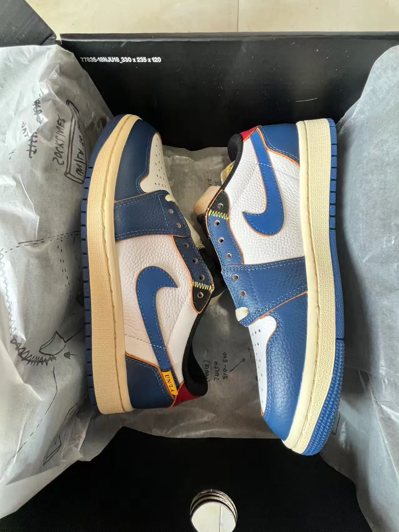 Nike White Navy Leather-Paneled Cupsole Lifestyle Sneakers 9