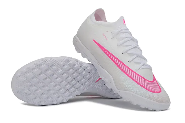 Nike blanco rosa knit upper outsole turf zapatillas de fútbol 2