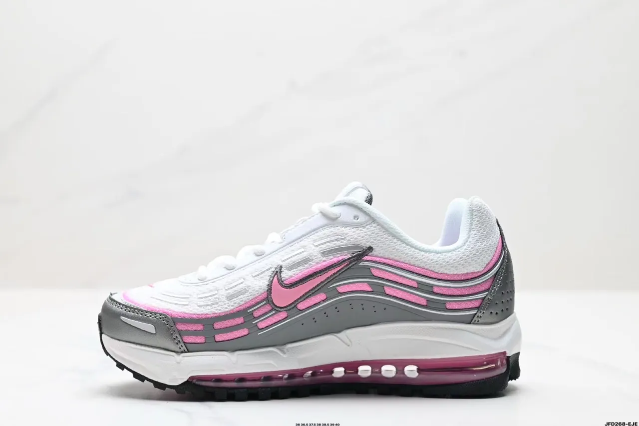 Nike White Pink Layered Synthetic Cage Visible Max Air Unit Lifestyle Sneakers 2