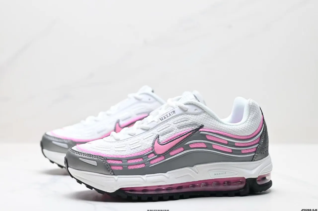 Nike White Pink Layered Synthetic Cage Visible Max Air Unit Lifestyle Sneakers 4