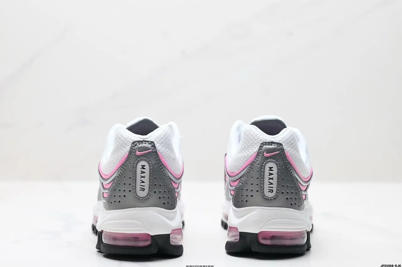 Nike White Pink Layered Synthetic Cage Visible Max Air Unit Lifestyle Sneakers 7