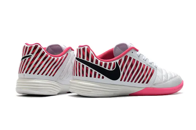 Nike أبيض وردي مخيط صناديق الأصابع قفص صناعي أحذية كرة القدم الداخلية 5