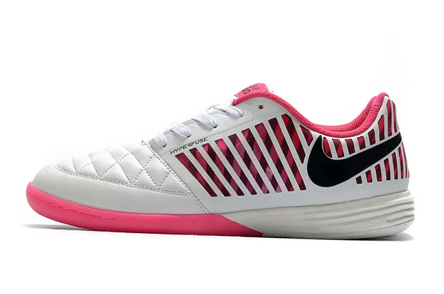 Nike أبيض وردي مخيط صناديق الأصابع قفص صناعي أحذية كرة القدم الداخلية 7