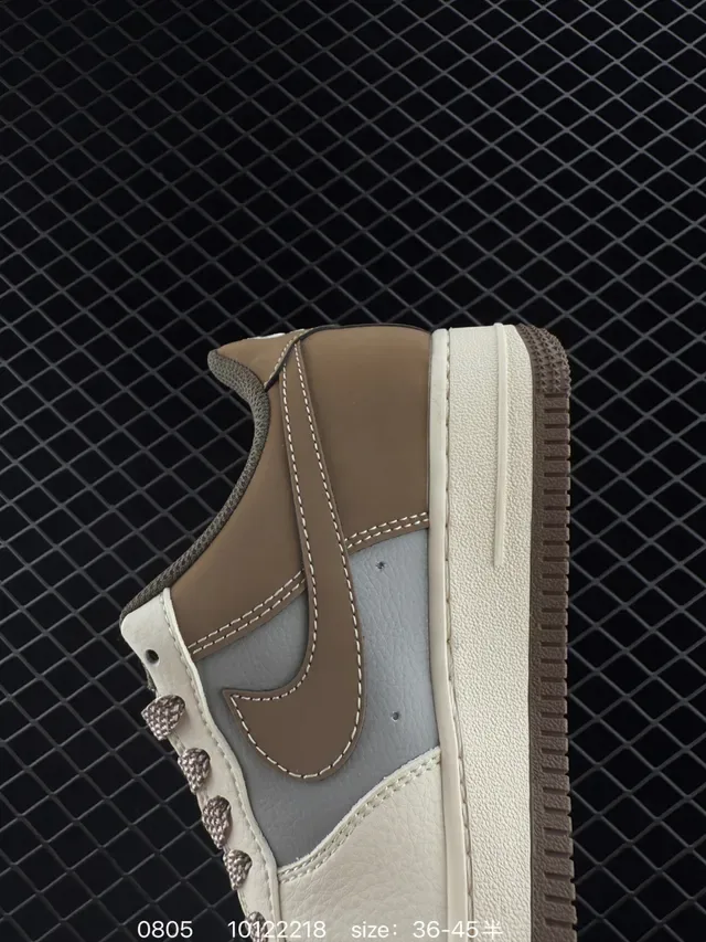 Nike x A Bathing Ape Air Force 1 Low Beige Brown Gray Lifestyle Sneakers 4