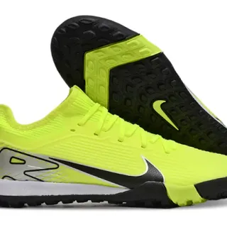 Nike Yellow Black Engineered Knit Upper Asymmetrical Lacing Turf Soccer Shoes
