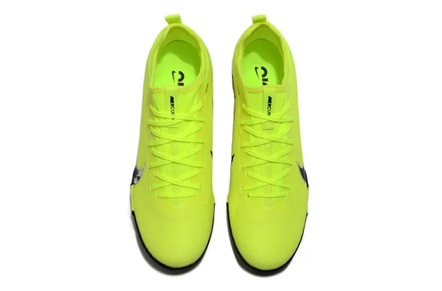 Nike Amarillo Negro Ingenieril Tejido Superior Asimétrico Cordones Césped Artificial Fútbol Zapatos 2