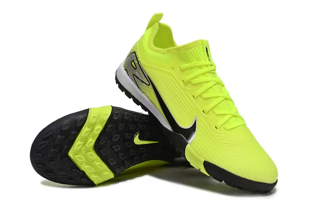 Nike Amarillo Negro Ingenieril Tejido Superior Asimétrico Cordones Césped Artificial Fútbol Zapatos 3
