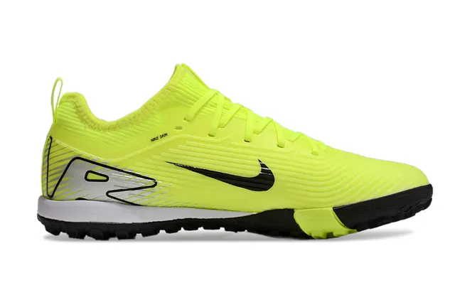 Nike Amarillo Negro Ingenieril Tejido Superior Asimétrico Cordones Césped Artificial Fútbol Zapatos 7
