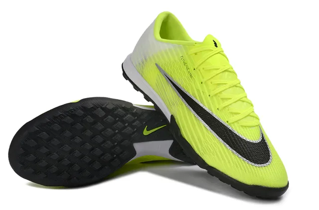 Nike Amarillo Negro Flyweave Knit Upper Gradiente Neón Turf Zapatos de fútbol 2
