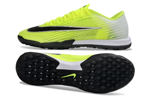 Nike Amarillo Negro Flyweave Knit Upper Gradiente Neón Turf Zapatos de fútbol 3