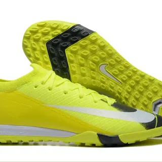 Nike Yellow Black Knit Upper Low-Cut Collar Turf Soccer Shoes