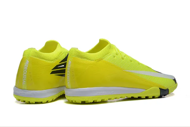 Nike Chaussures de football jaune noir knit upper col bas turf 2