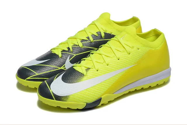 Nike Chaussures de football jaune noir knit upper col bas turf 8