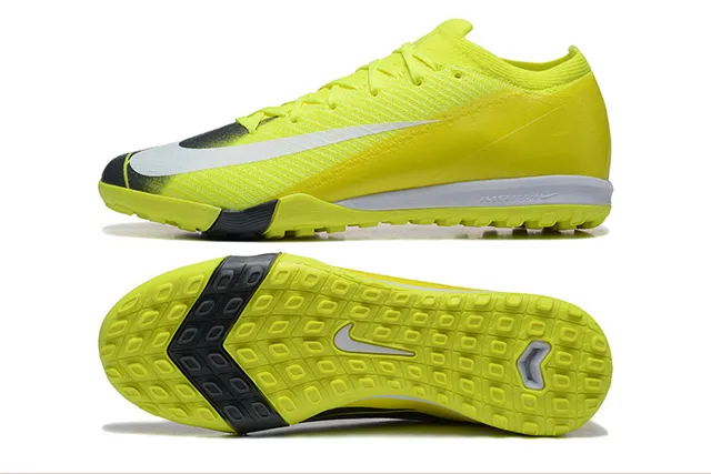 Nike Chaussures de football jaune noir knit upper col bas turf 9