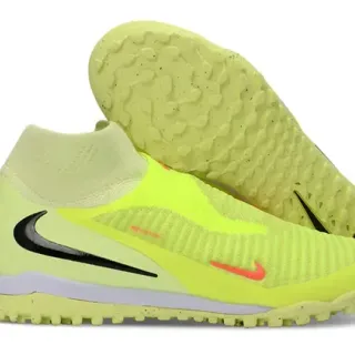 Nike Yellow Black Knit Upper Sock-Fit Collar Artificial-Grass Soccer Shoes