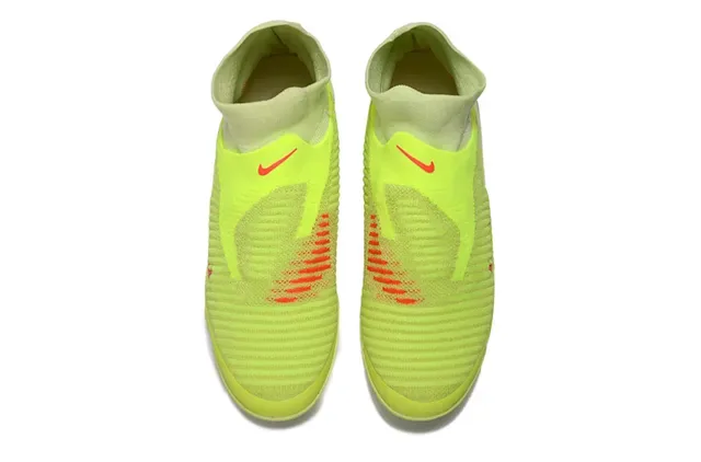 Nike Yellow Black Knit Upper Sock-Fit Collar Artificial-Grass Soccer Shoes 2