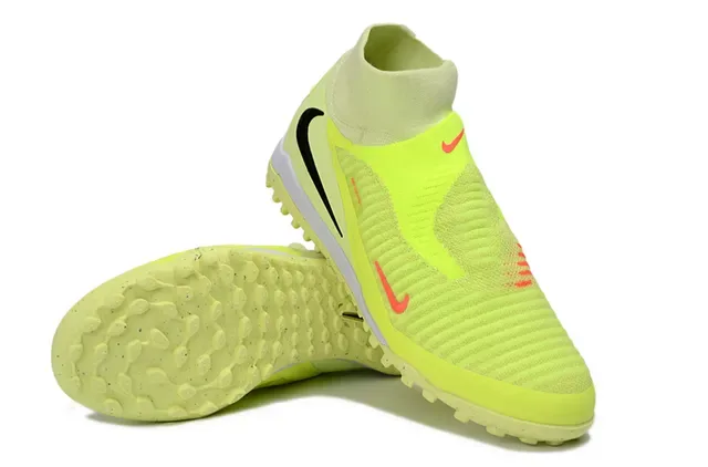 Nike Yellow Black Knit Upper Sock-Fit Collar Artificial-Grass Soccer Shoes 3