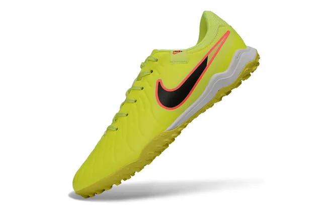 Nike Jaune Noir Bas Synthétique Supérieur Côtelé Avant-pied Texture Gazon Chaussures de Football 3