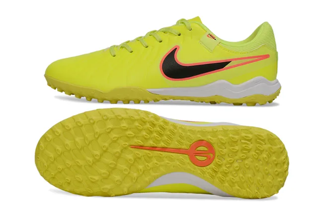 Nike Jaune Noir Bas Synthétique Supérieur Côtelé Avant-pied Texture Gazon Chaussures de Football 6