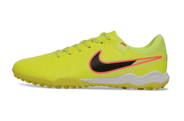 Nike Jaune Noir Bas Synthétique Supérieur Côtelé Avant-pied Texture Gazon Chaussures de Football 7