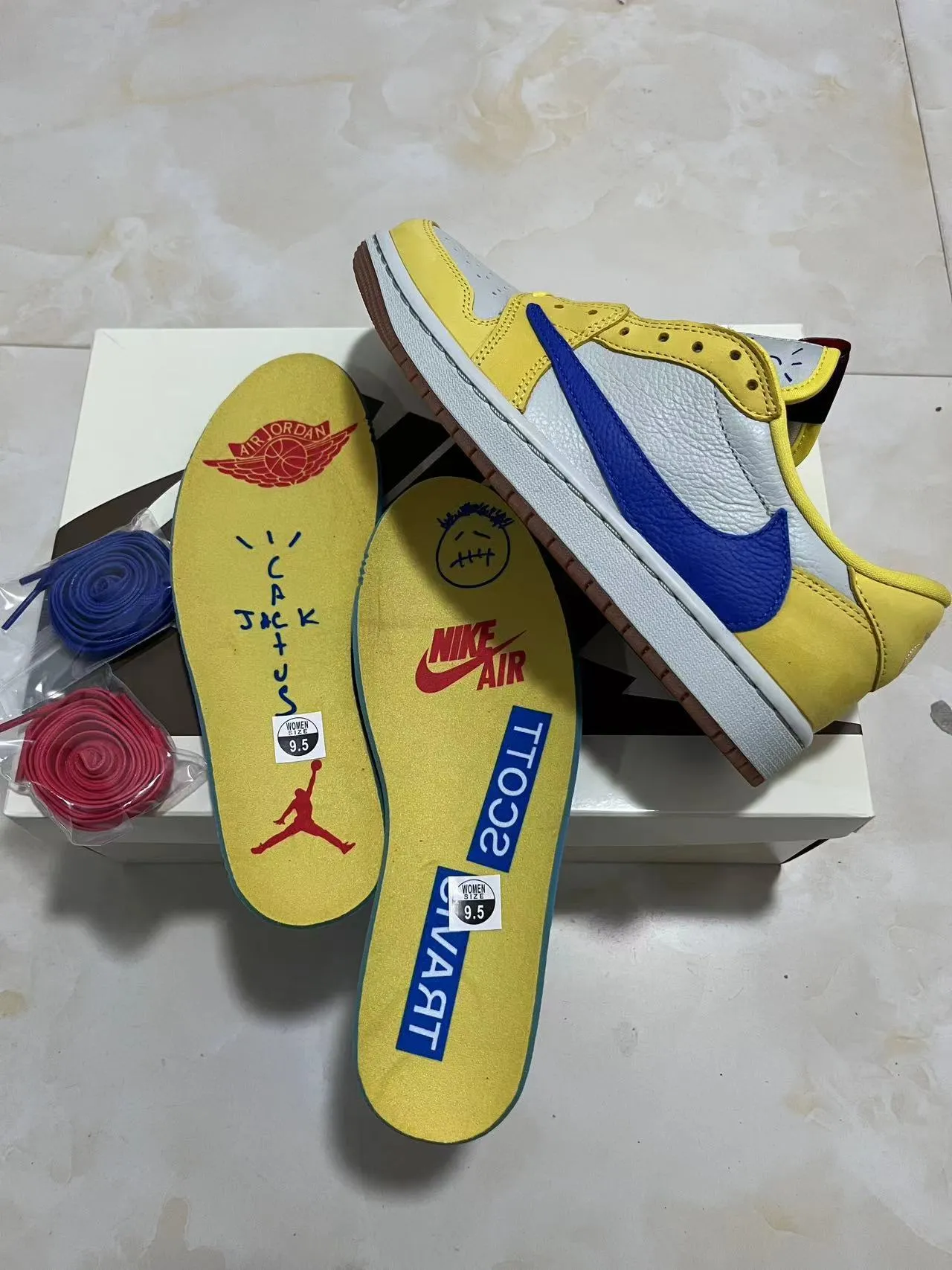 Nike Yellow Blue Low-Top Color-Blocked Lifestyle Sneakers 4