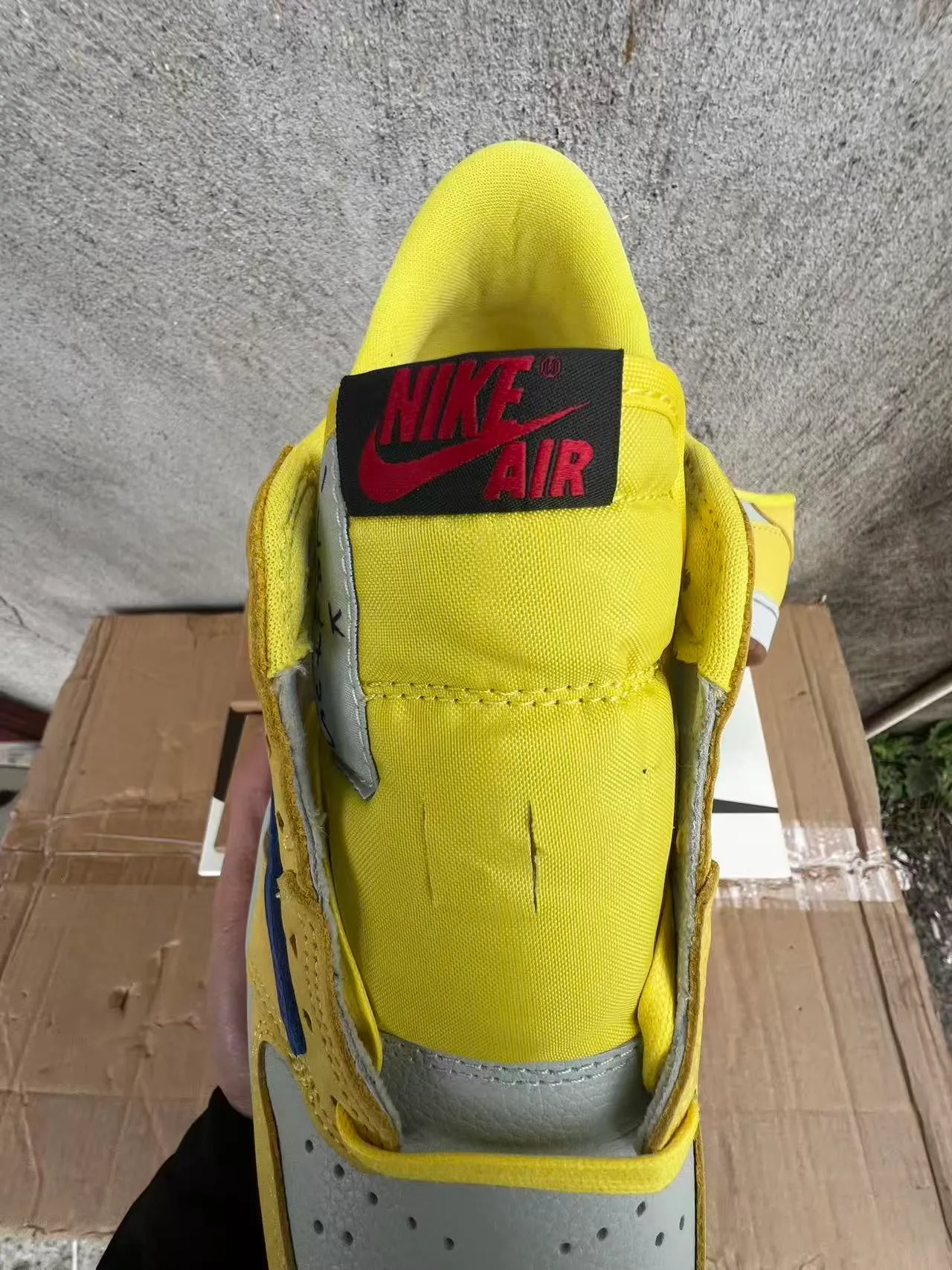 Nike Yellow Blue Low-Top Layered Leather Lifestyle Sneakers 4