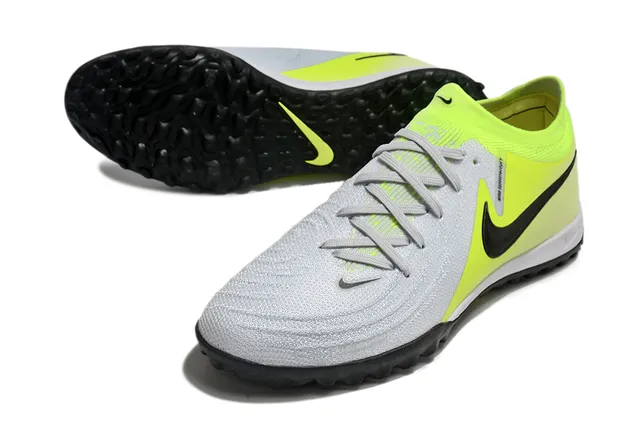 Nike Yellow Gray Knit Collar Synthetic Overlay Artificial-Grass Soccer Shoes 4