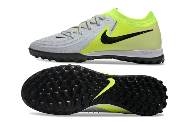Nike Yellow Gray Knit Collar Synthetic Overlay Artificial-Grass Soccer Shoes 6
