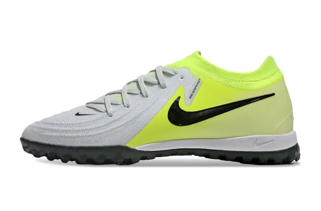 Nike Yellow Gray Knit Collar Synthetic Overlay Artificial-Grass Soccer Shoes 7