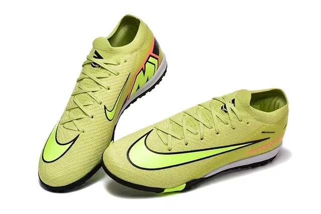 Nike Amarelo Verde Flyknit Upper Air Zoom Branding Turf Tênis de Futebol 2