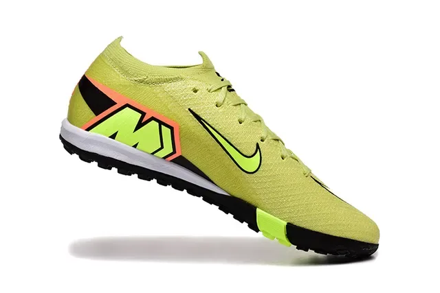 Nike Amarelo Verde Flyknit Upper Air Zoom Branding Turf Tênis de Futebol 3