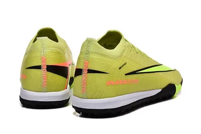 Nike Amarelo Verde Flyknit Upper Air Zoom Branding Turf Tênis de Futebol 5