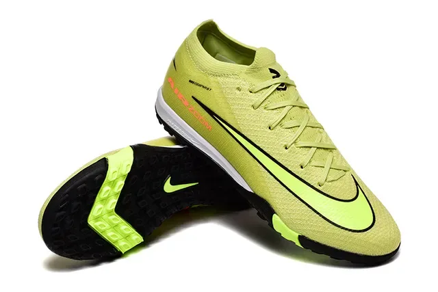 Nike Amarelo Verde Flyknit Upper Air Zoom Branding Turf Tênis de Futebol 7