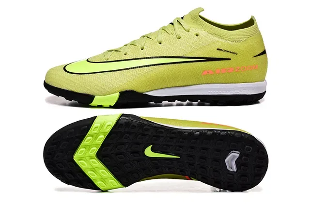 Nike Amarelo Verde Flyknit Upper Air Zoom Branding Turf Tênis de Futebol 9