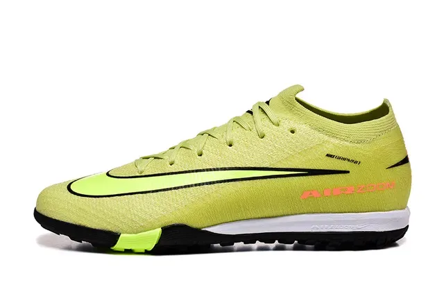 Nike Amarelo Verde Flyknit Upper Air Zoom Branding Turf Tênis de Futebol 10