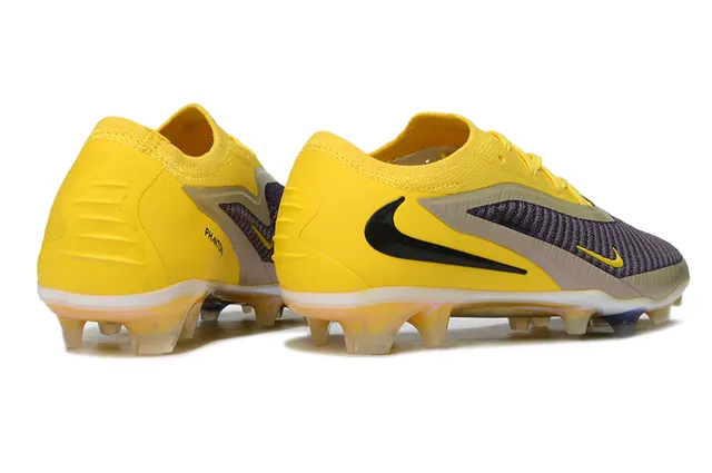 Nike हलুদ বেগুনি নিট উপর রিবড মিডফুট কেজ Firm-Ground সকার জুতো 5