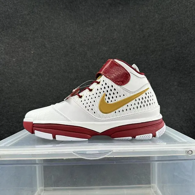 Nike Zoom Kobe 1 White Red Gold Basketball Shoes 2