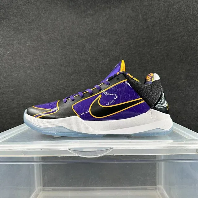 Nike Zoom Kobe IV Chaussures de Basketball Violet Noir Jaune 2
