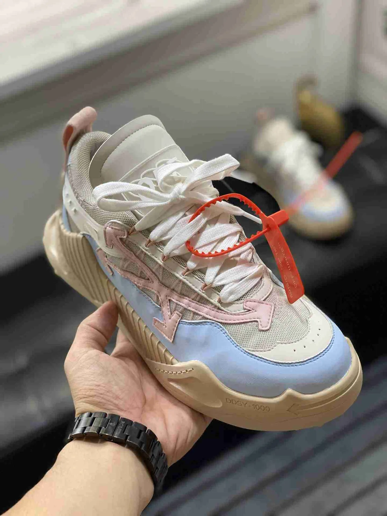 Off-White DDSY-1000 Bleu Clair Beige Sneakers Chunky 7
