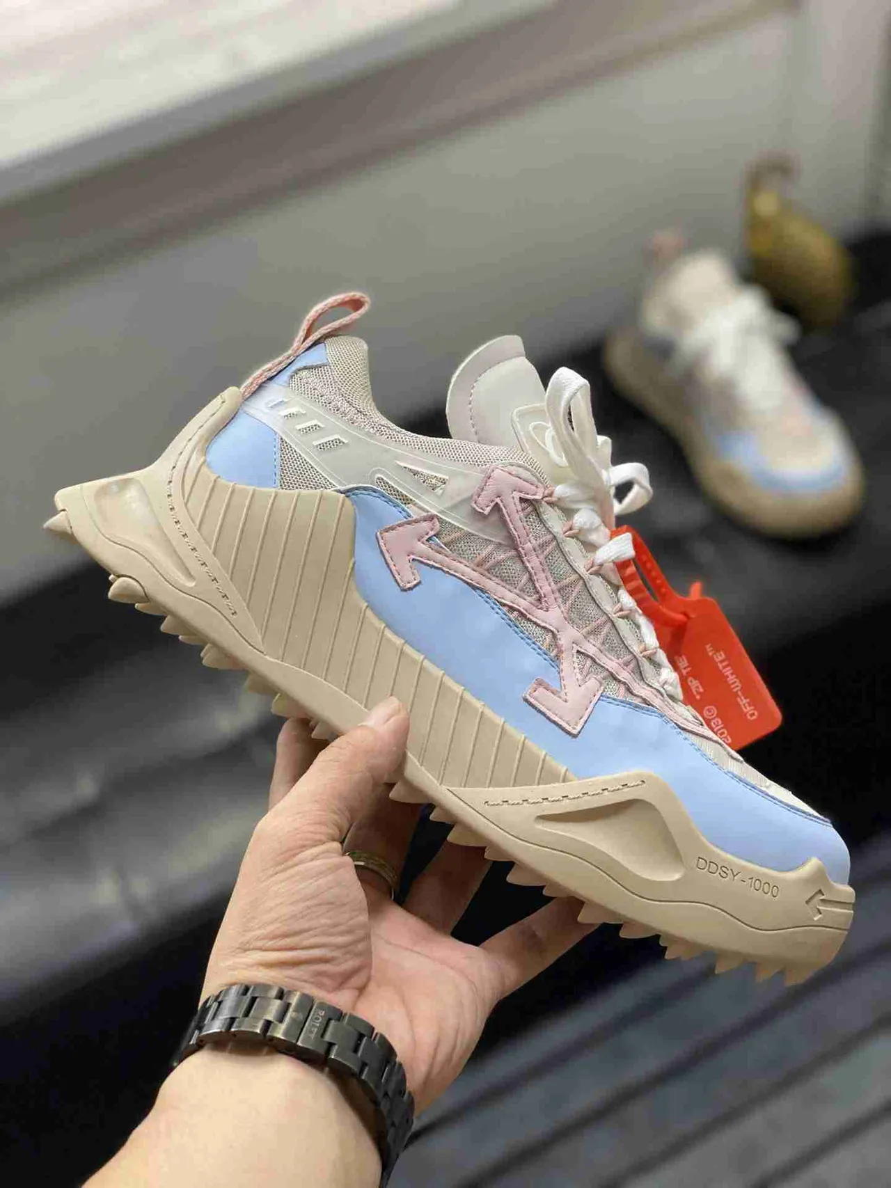 Off-White DDSY-1000 Bleu Clair Beige Sneakers Chunky 8