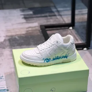 Off-White For Walking Blue Low-Top Leather-Paneled Lifestyle Sneakers