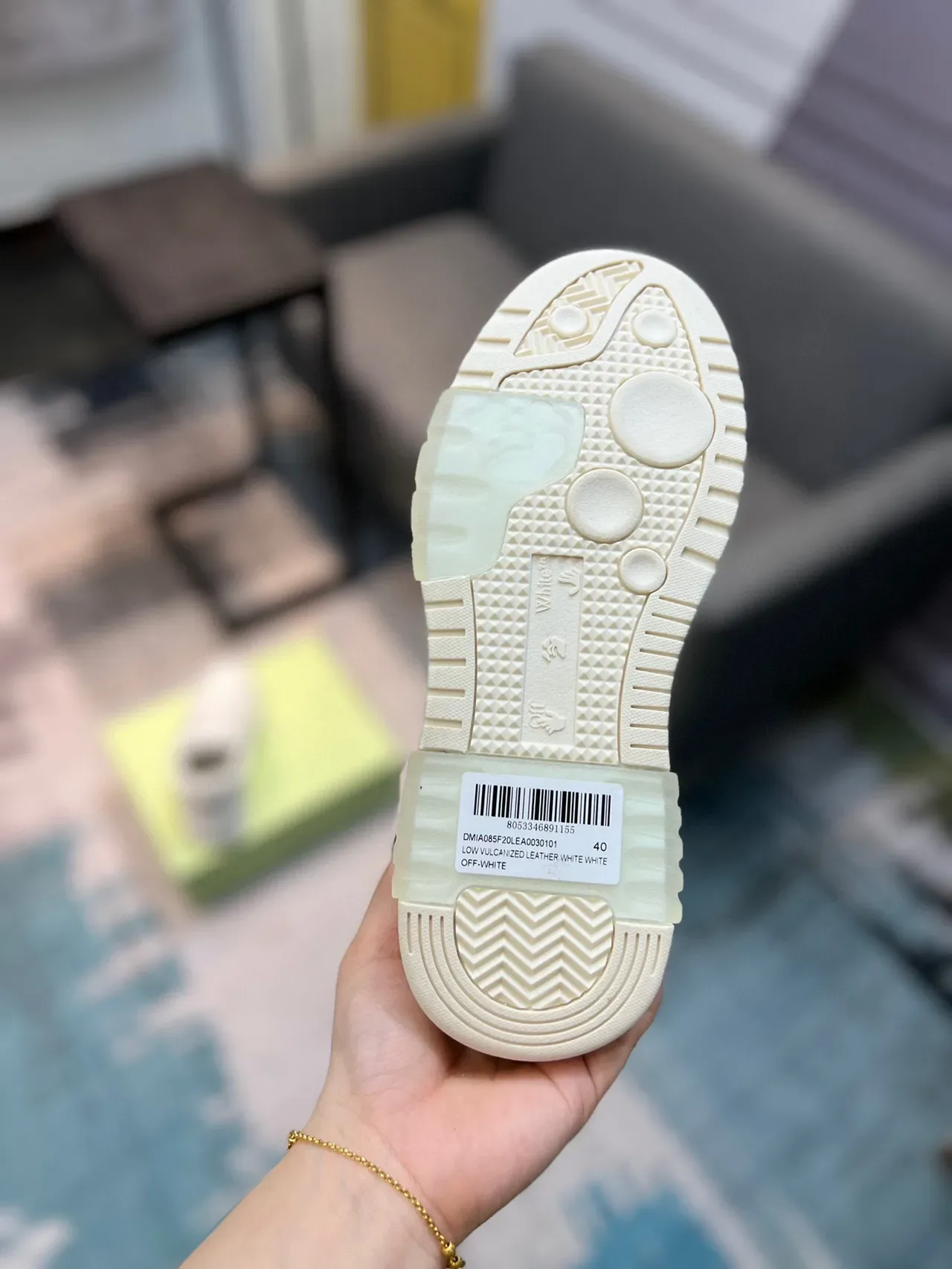 Off-White For Walking Blue Low-Top Leather-Paneled Lifestyle Sneakers 8