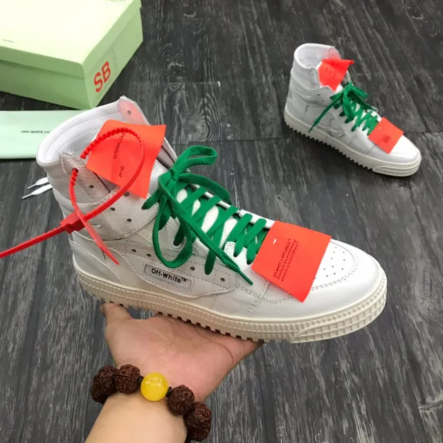 Off-White Verde High-Top Detalhes Industriais Lifestyle Sneakers 7