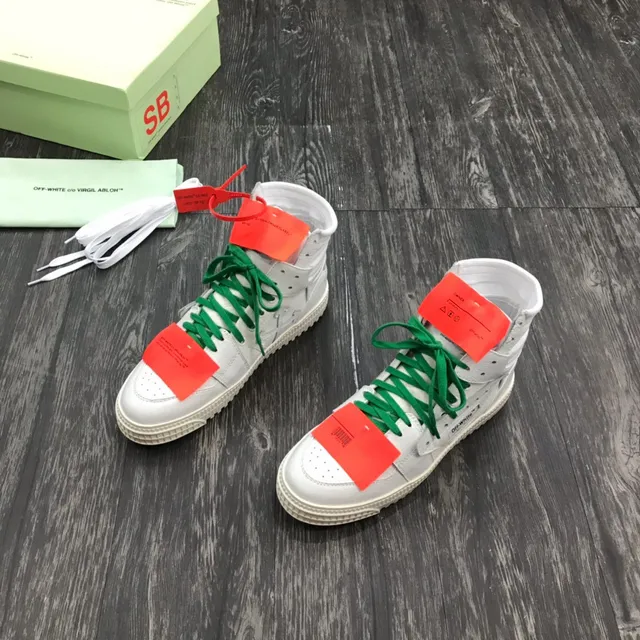 Off-White Verde High-Top Detalhes Industriais Lifestyle Sneakers 8