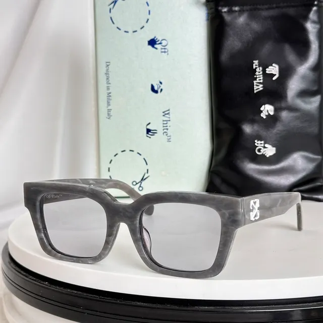 Off-White Oversized Square Translucent Blue Sunglasses 2