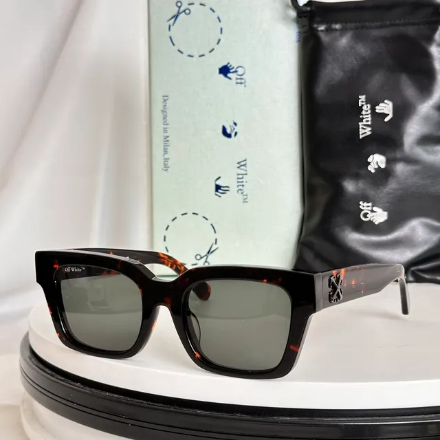 Off-White Oversized Square Translucent Blue Sunglasses 3