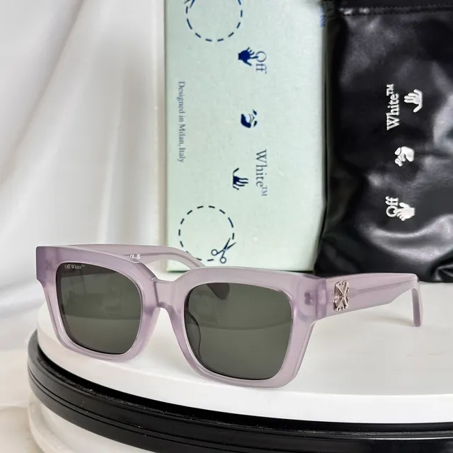 Off-White Oversized Square Translucent Blue Sunglasses 6