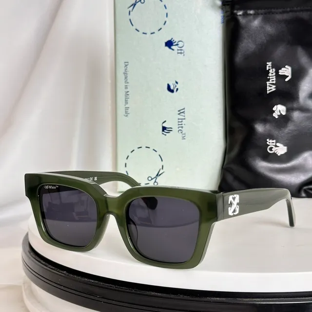 Off-White Oversized Square Translucent Blue Sunglasses 7